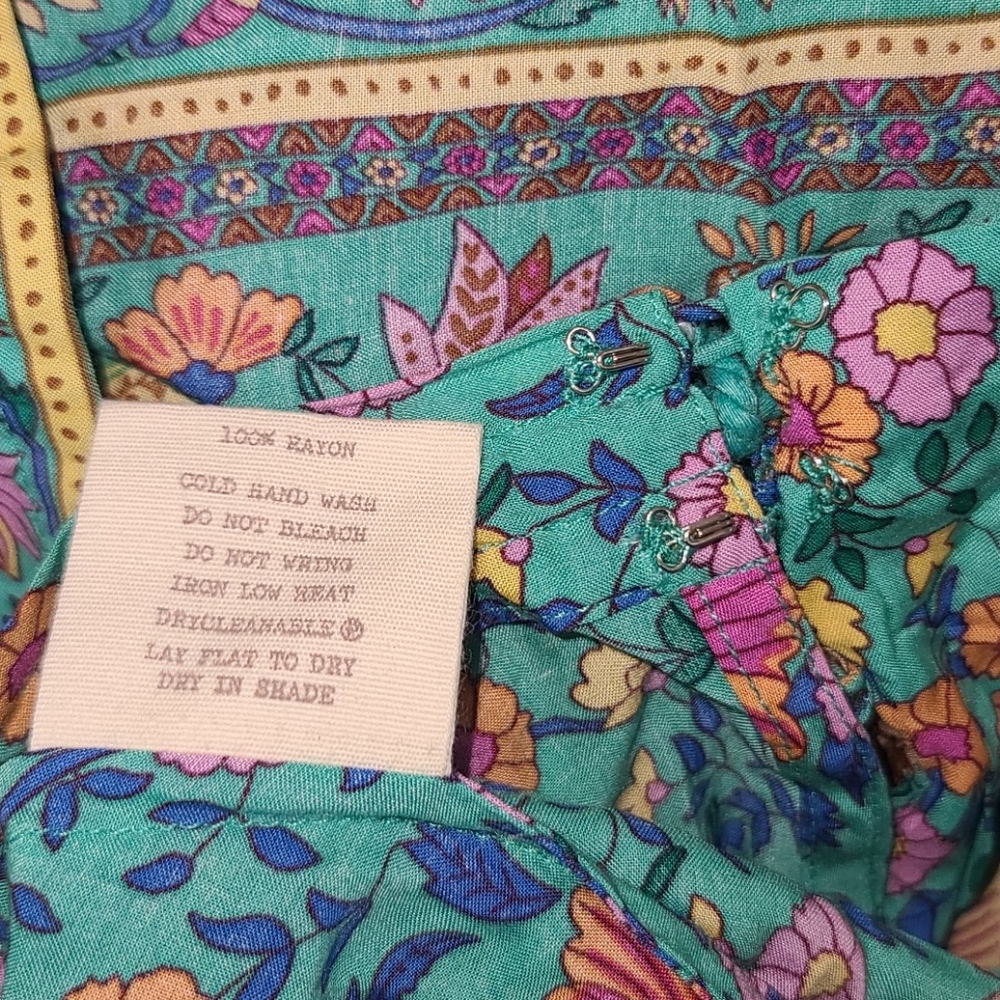 New spell original drop folk town maxi skirt turquoise L folktown NWT teal og - Picture 6 of 16